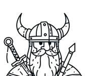 Coloriage Viking styl&eacute;