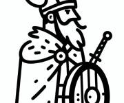 Coloriage Viking style chibi
