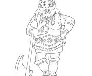 Coloriage Viking sur une hache