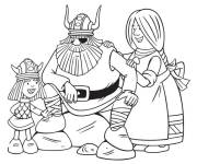 Coloriage Viking Vic et sa famille