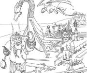 Coloriage Vikings de dessin anim&eacute;