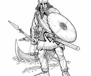 Coloriage Vikings et bateau