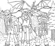 Coloriage Vikings et dragon