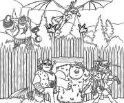Coloriage Village des vikings