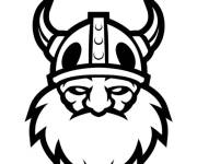 Coloriage Visage d'un viking avec masque