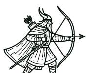 Coloriage Vue de viking en bataille
