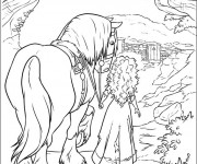 Coloriage L'arriv&eacute;e au Village