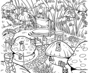 Coloriage Schtroumpf le vilage gratuit