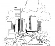 Coloriage Une Ville moderne