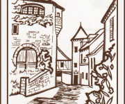 Coloriage Village &agrave; colorier