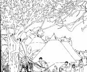 Coloriage Village aborig&egrave;ne