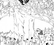 Coloriage et dessins gratuit Village africain à imprimer
