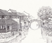 Coloriage Village chinois