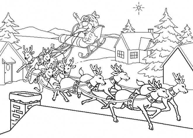 Coloriage Village De Noel Dessin Gratuit à Imprimer