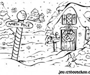 Coloriage Village de Pole Nord