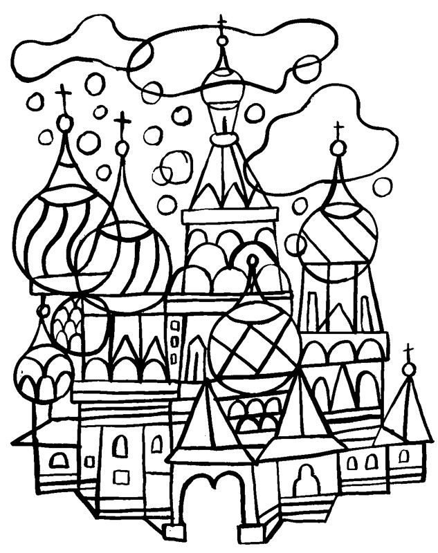 Coloriage et dessins gratuits Village Russe à imprimer