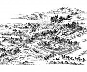 Coloriage Villages de montagne