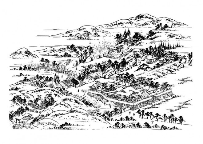 Coloriage et dessins gratuits Villages de montagne à imprimer