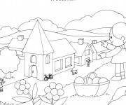 Coloriage et dessins gratuit Villages en couleur à imprimer