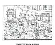 Coloriage Villages et Villes