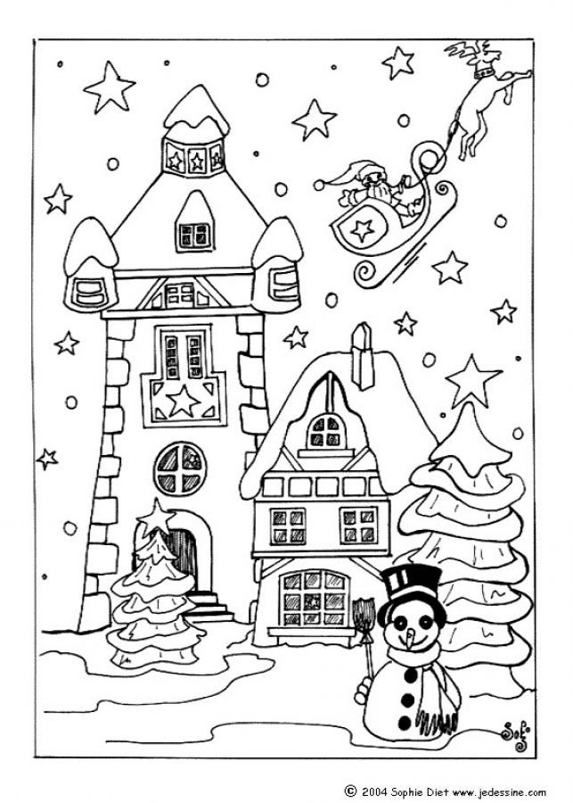 Village De Noel En Dessin Table de Noel