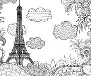 Coloriage Adulte ville Paris