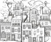 Coloriage Ancienne ville historique
