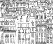 Coloriage Architecture de la ville parisienne