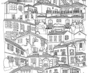 Coloriage B&acirc;timents de luxe de la ville