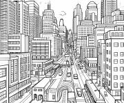 Coloriage Centre-ville anim&eacute;