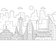 Coloriage et dessins gratuit Contour d'une ville facile à imprimer