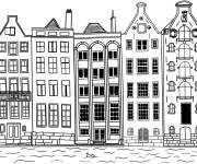 Coloriage Image de B&acirc;timents de la ville