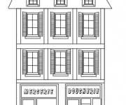 Coloriage et dessins gratuit Immeuble de ville à imprimer