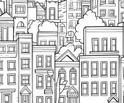 Coloriage La journ&eacute;e en ville