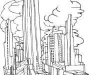 Coloriage La ville de New York ancienne