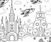 Coloriage La ville du futur