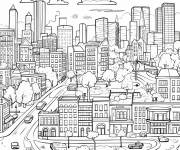 Coloriage La ville pendant l'automne