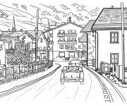 Coloriage Les rues de la ville