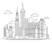 Coloriage et dessins gratuit Les symboles de la ville am&eacute;ricaine New York à imprimer