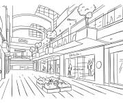 Coloriage Mall de la ville
