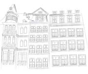 Coloriage Mod&egrave;le d'un b&acirc;timent de la ville
