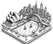 Coloriage Mod&egrave;le de ville de Sidney