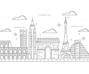 Coloriage et dessins gratuit Monuments de la ville skyline à imprimer