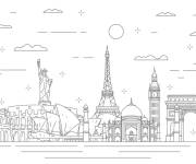 Coloriage et dessins gratuit Monuments des villes du monde à imprimer