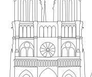 Coloriage Notre-Dame de Paris symbole de la ville fran&ccedil;aise