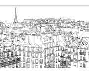 Coloriage Paysage de la Ville de Paris