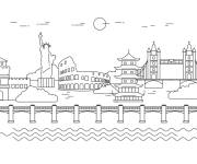 Coloriage et dessins gratuit Symboles des villes du monde à imprimer