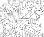 Coloriage Une large ville coloriable