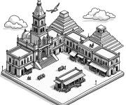Coloriage Une ville historique