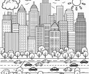 Coloriage Une ville pour CE1